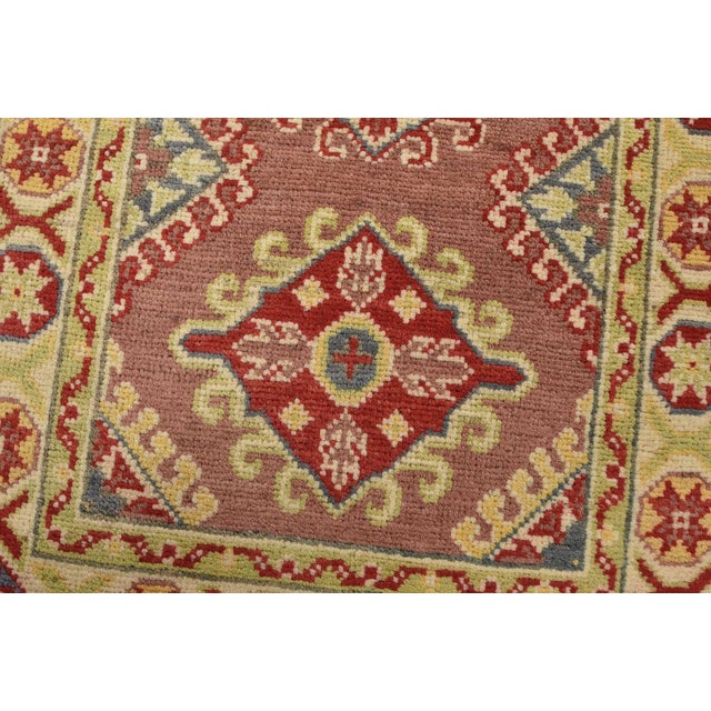 Kazak Runner 2′ X 6’5” Brown Wool Tribal Hand-Knotted Oriental Rug For Sale - Image 4 of 12