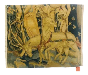 Italian Hand Woven Wool Tapestry Fragment