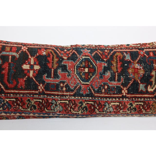 Early 20th Century Handwoven Decorative Throw Rug Cushion – Antique Tribal Lumbar Cover -16'' X 48'' For Sale - Image 5 of 10