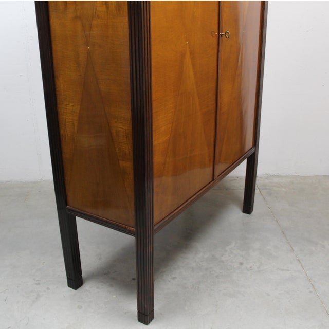 Brown Vintage French Art Deco Cabinet, 1920s For Sale - Image 8 of 9