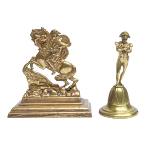 Napoleon Brass Desk Top Sculpture and Bell