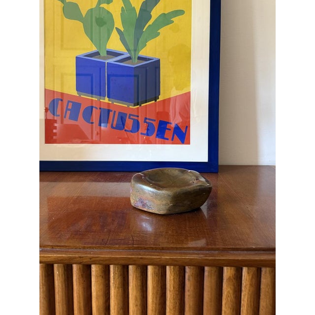 Luxury fossil brown marble ashtray bowl France 1970s 16 diam. x 7 cm h Conditions: excellent consistent with age and use.