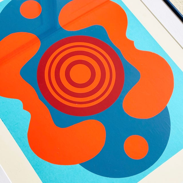 Vintage Geometric Abstract Serigraph by Cabello For Sale - Image 4 of 15