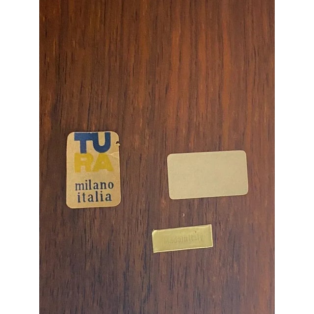 1960s Aldo Tura Two Tone Goatskin Bar Cart For Sale - Image 9 of 10