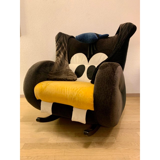 Set of Vintage Goofy Rocking Chair and Footstool by Bretz, 1990s For Sale - Image 13 of 18