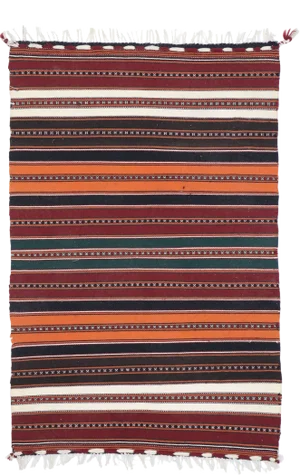 Vintage Persian Shiraz Striped Kilim Rug - 02'02 X 03'03