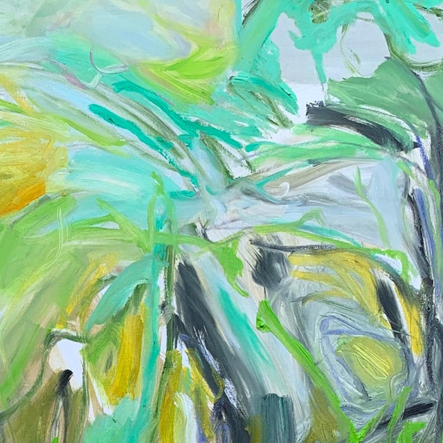 Abstract Large "Green Hills" by Trixie Pitts Large Abstract Expressionist Oil Painting For Sale - Image 3 of 11