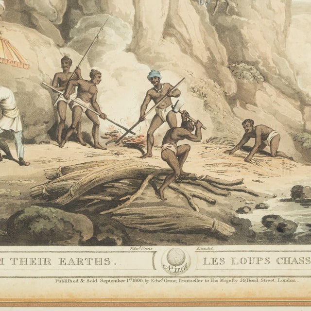 Edward Orme, Hunting Wolves in Their Dens, 1806, Engraving For Sale - Image 12 of 18