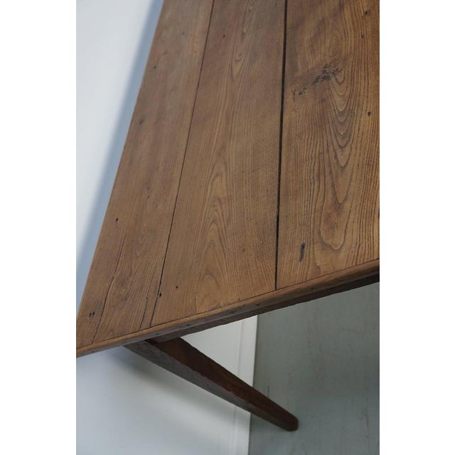 Brown Large 19th Century French Rustic Elm Farmhouse Dining Table For Sale - Image 8 of 17