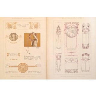 1900 German Decorator Golden Detail Prints - Pair For Sale