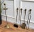 Italian Brass Fireplace Tool Set with Stand, 1980s, Set of 5 For Sale - Image 3 of 8