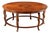 Italian Country French Solid Walnut Round Coffee Table With Inlaid Medallion For Sale