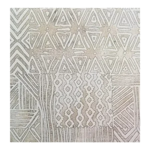 Water Stain Resistant Zarin Fabrics Aspara Linen Beige Grey Off White Ethnic Tribal Upholstery Drapery Fabric