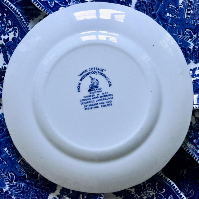 Vintage English Avon Cottage Plates by Enoch Wedgwood Avon, 1950s, Set of 11 For Sale - Image 6 of 8