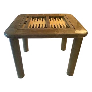 Unique Vintage Goatskin Card/Backgammon Table For Sale