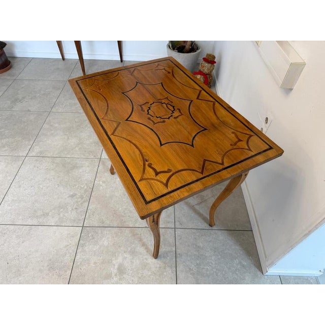 Wood Small Biedermeier Table in Marquetry For Sale - Image 7 of 10