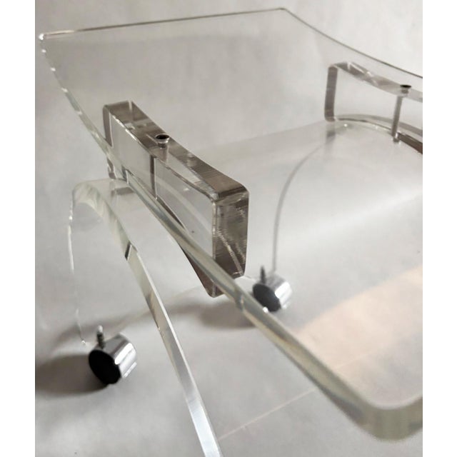 Plastic MCM Sculptural Lucite Vanity Stool For Sale - Image 7 of 9