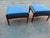 Mid Century Ottomans With Walnut Finish For Sale - Image 10 of 12