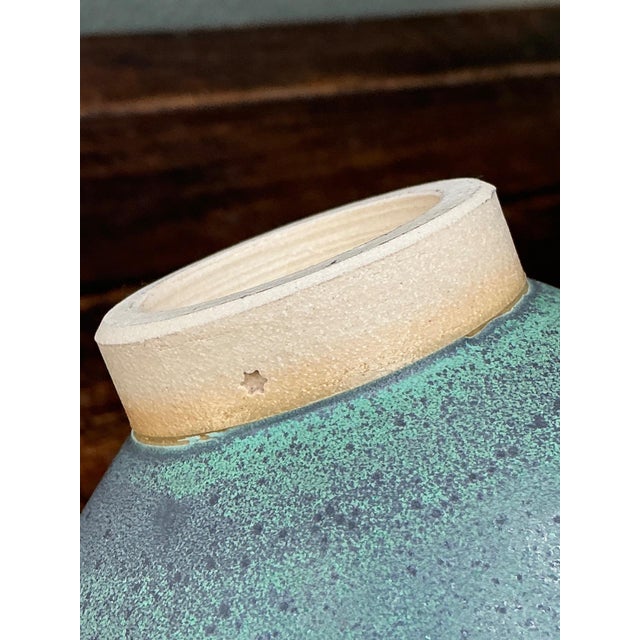 Handcrafted Speckled Green Ceramic Bowl For Sale - Image 13 of 16