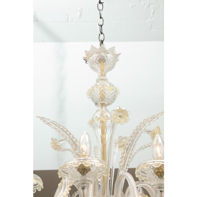 1940s Exquisite 6-Light Murano Glass Chandelier, 1940s Italy For Sale - Image 14 of 18
