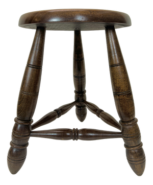 Mid-Century French Oak Tripod Stool in the Style of Charles Dudouyt, 1950s
