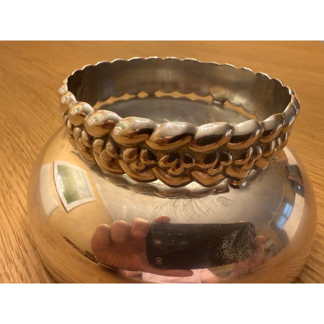 Metal Christofle Small Silver-Plated "Babylone" Bowl For Sale - Image 7 of 8