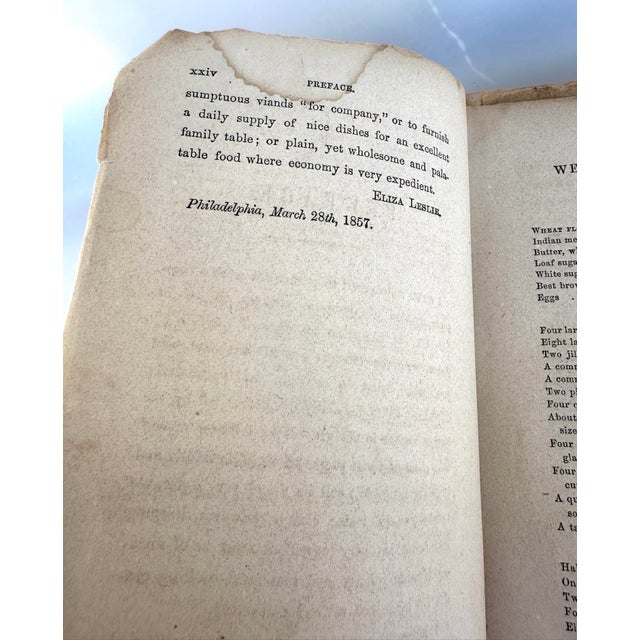 Antique Miss Leslie's Cookery Cook Book published 1857. This was my Great Grandmother's book that she kept and handed it...