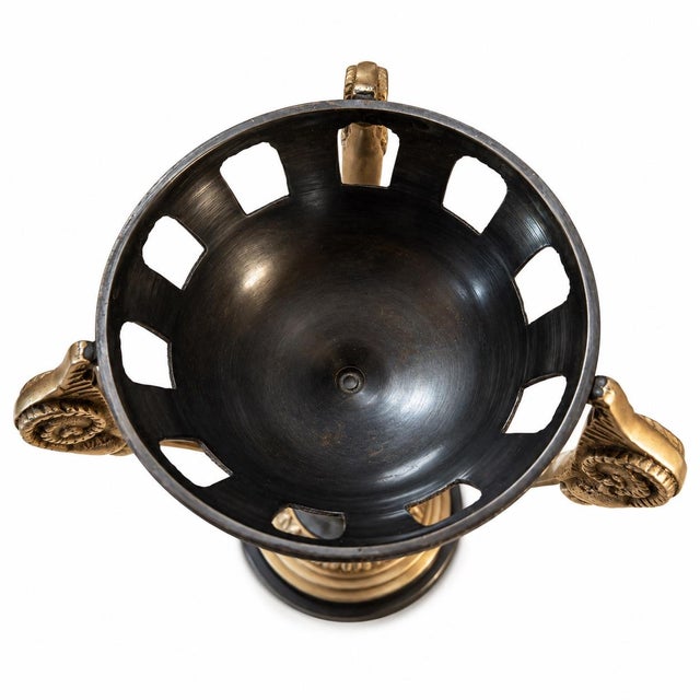 Vintage Neoclassical Ram Head Pedestal Incense Burner / Censer For Sale - Image 4 of 7