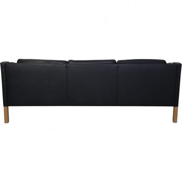 2213 Three-Seater Sofa in Black Leather by Børge Mogensen, 2012 For Sale - Image 15 of 18