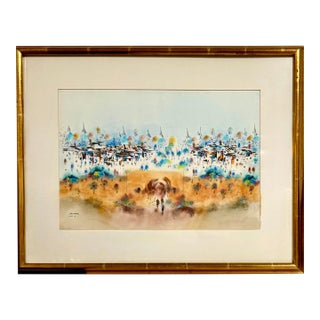 Edward Ben Avram, Ben Avram, Israeli Bezalel School Old City Jerusalem Israel Landscape Painting For Sale
