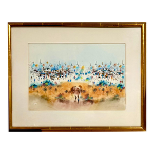 Edward Ben Avram, Ben Avram, Israeli Bezalel School Old City Jerusalem Israel Landscape Painting