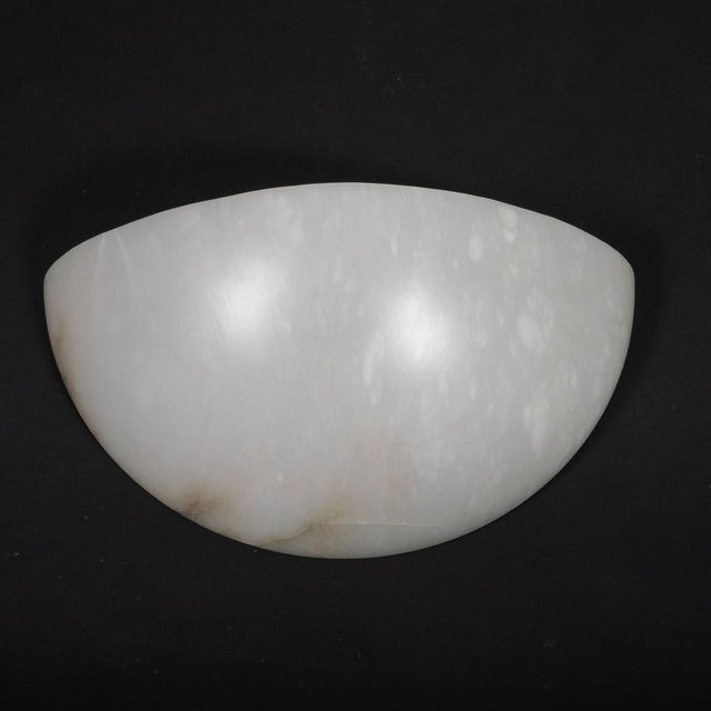 Single Art Deco inspired Spanish alabaster sconce For Sale - Image 12 of 12