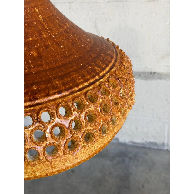 Mid-Century Modern Mid 20th Century Mid-Century Modern Orange Ceramic Pendant Ceiling Lamp For Sale - Image 3 of 10