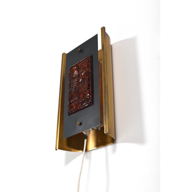 Mid-Century Swedish Wall Lamp by Erik Höglund for Boda Smide, 1960s For Sale - Image 9 of 13