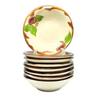 1970s Franciscan “Apple” Set of 8 Coupe Cereal Bowls For Sale
