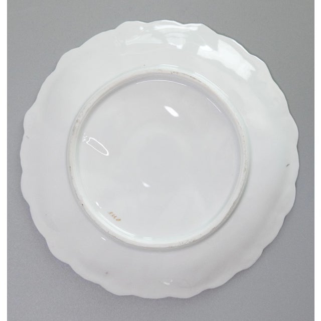 Antique French Gilt Silver Gray Porcelain Oyster Plate For Sale In Houston - Image 6 of 7
