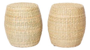 Pair of Woven Reed Garden Seats
