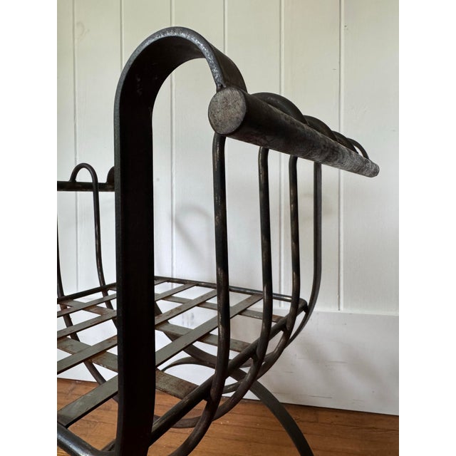 Contemporary 1950s Scrolled Iron Cerule Bench For Sale - Image 3 of 9