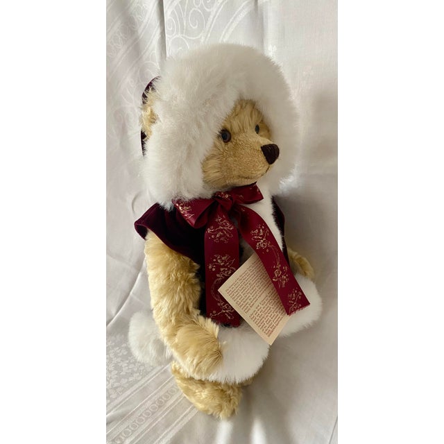 Vintage 1996 Mohair Hermann-Coburg Annual Christmas Bear - Limited Edition German Mohair Teddy Bear With Growler, Tags Included Excellent Condition For Sale - Image 11 of 14