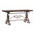 Regency Scroll Iron Bench, Coffee Table, Faux Leather Trompe-l'Oeil Top, 1960s For Sale