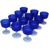 Mid 20th Century Italian Glass Goblets - Set of 12 For Sale