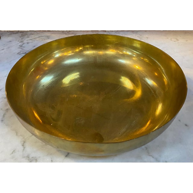 Metal 1950 Decorative Italian Brass Bowl Italy For Sale - Image 7 of 7