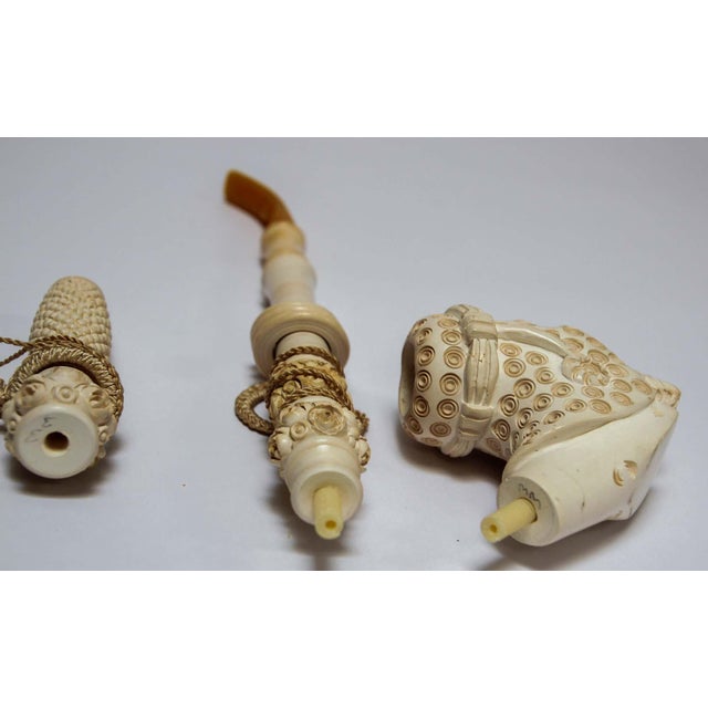 Carved Turkish Meerschaum Pipe, Moorish Style, Hand-Crafted, 1950 For Sale - Image 9 of 18