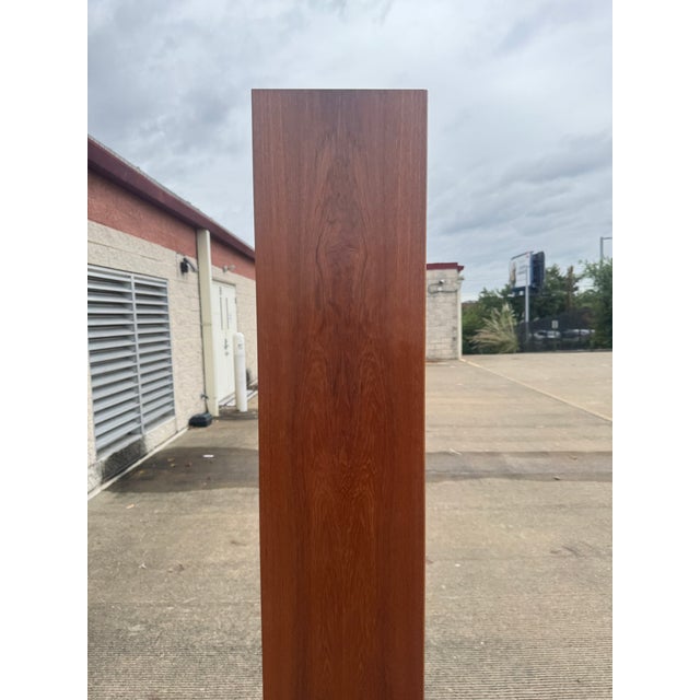 Tall Mid-Century Modern Scandinavian Teak Open Bookcase Display Shelving Unit For Sale In Philadelphia - Image 6 of 12
