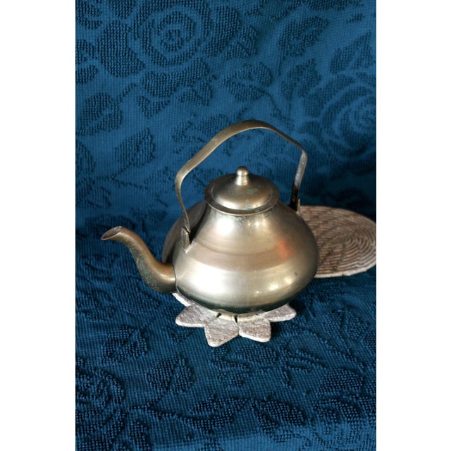Lovely heavy brass teapot! Wonderful patina with a hinged handle and removeable top. Large and weighty - great bohemian...