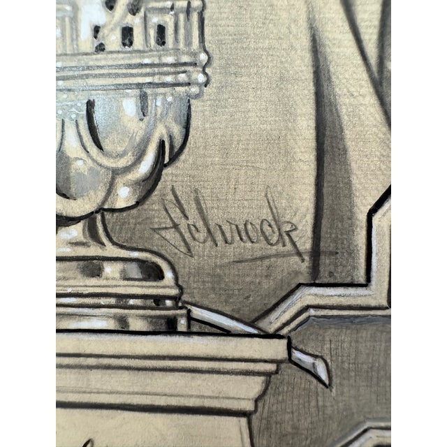 1940s Original t.e. Schrock Signed Graphite Illustration of Madonna and Child “Holy Night,” 14 × 11 In. For Sale In Atlanta - Image 6 of 8