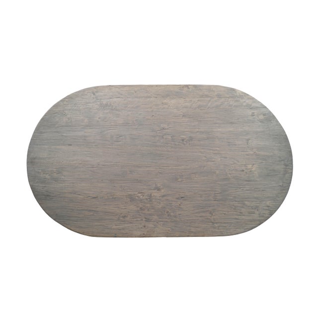 Mid-Century Modern Mid Century Hammered Textured Base With Reclaimed Elm Table Top For Sale - Image 3 of 6