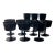 Mid 20th Century Björkshult Sweden Black Glass Stemware – Scandinavian Modern Coupes & Wine Glasses - Set of 10 For Sale