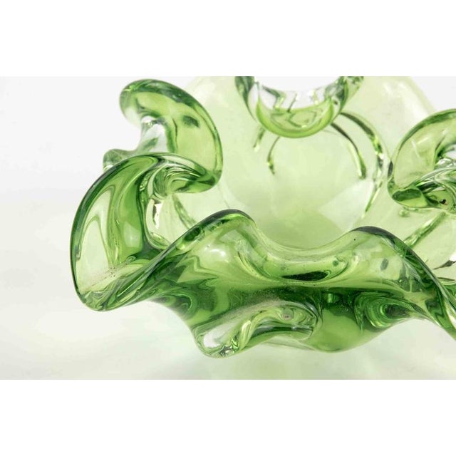 Vintage Murano Green Glass Ashtray, Italy, 1970s For Sale - Image 6 of 7