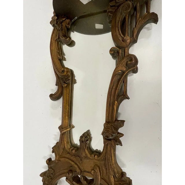 Gold Pair of Antique Rococo Style Wall Mirrors For Sale - Image 8 of 8